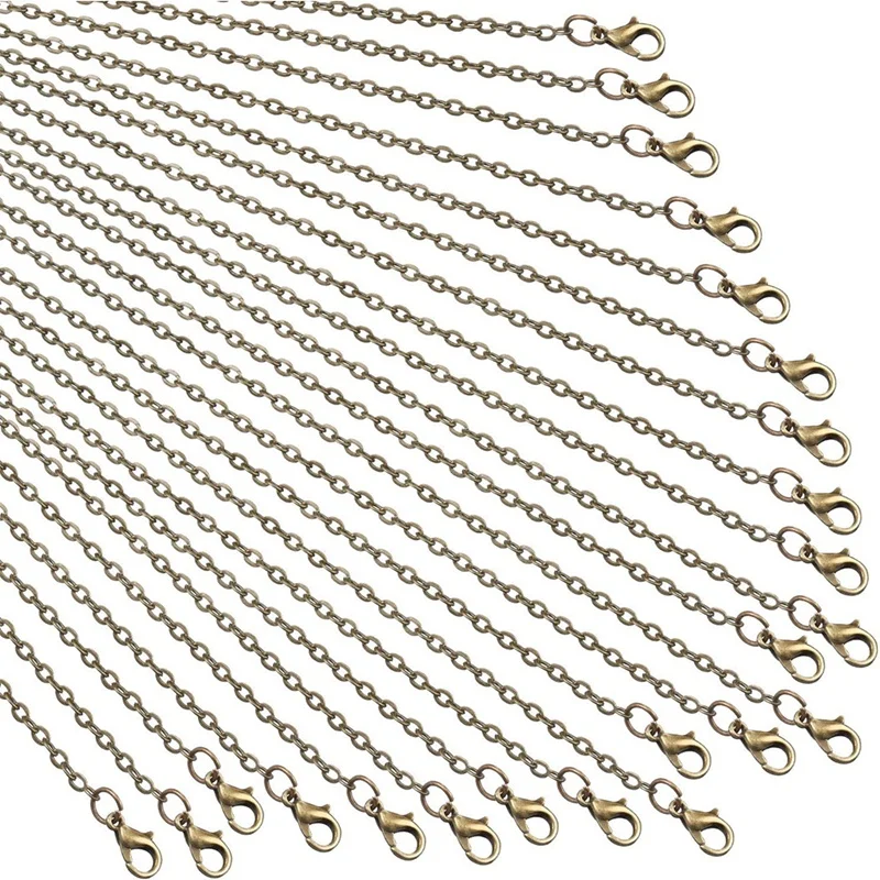 12 Pcs 24 Inch Necklace Chain Link Cable Chain Necklace With Lobster Clasps For DIY Jewelry Making
12 Pcs 24 Inch Necklace Chain Link Cable Chain Necklace With Lobster Clasps For DIY Jewelry Making