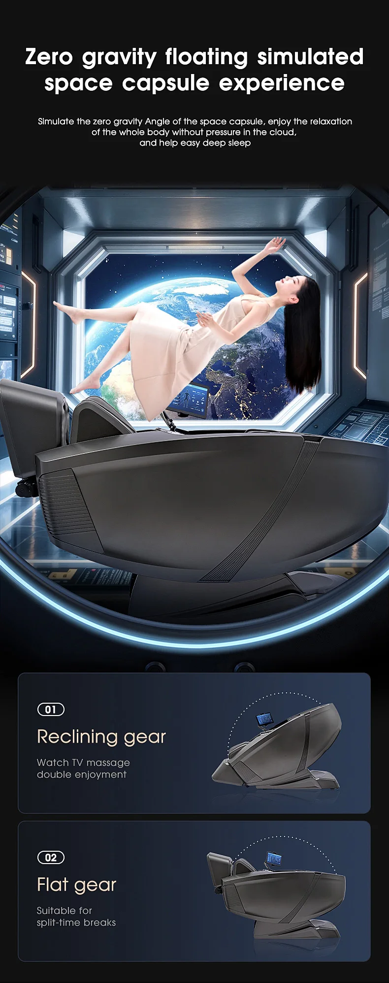 NINGDECRIUS Best Seller Luxury 4D Massage Chair Space Capsule Full Body Massager SL Rail Electric Zero Gravity Massage Chair