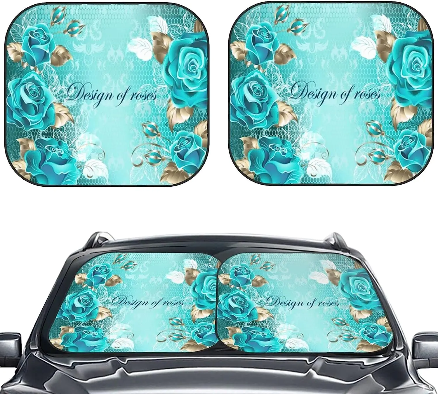 2 Piece Car Windshield Sun Shade Turquoise Rose Lace Print Sunshades Sun Visor Protector Blocks UV Rays Foldable Visor Medium
2 Piece Car Windshield Sun Shade Turquoise Rose Lace Print Sunshades Sun Visor Protector Blocks UV Rays Foldable Visor Medium