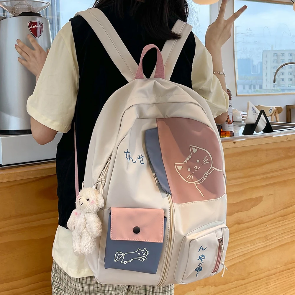 Japanese Women Backpack New Kawaii Patchwork Female Large Capacity Waterproof Nylon Shoulder School Bag Preppy Mochila Bolsa
Japanese Women Backpack New Kawaii Patchwork Female Large Capacity Waterproof Nylon Shoulder School Bag Preppy Mochila Bolsa