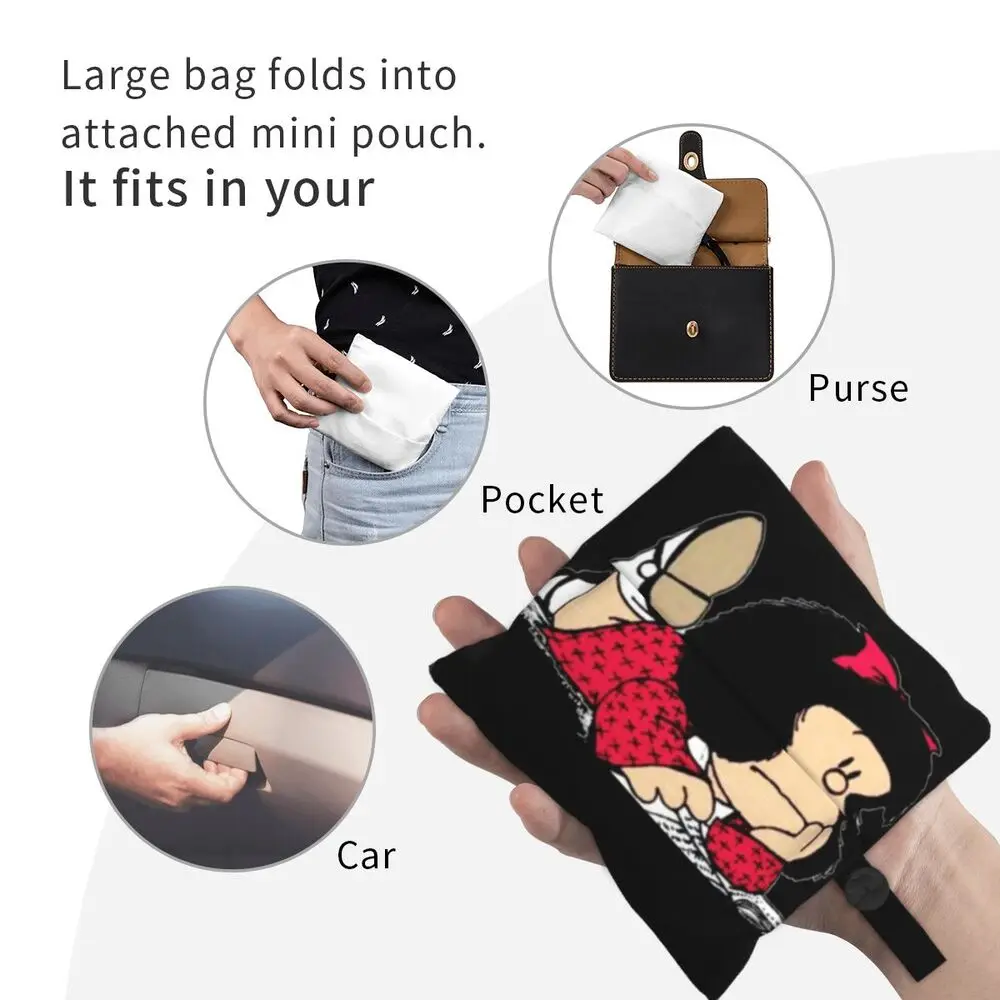Custom Vintage Mafalda Manga Grocery Shopping Bag 69 Sf0e1666d61904837a807ad1e798f4aecN