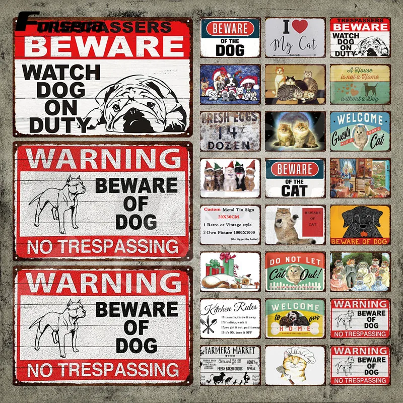 Warning Dogs Metal Sign with Text Beware of The Dog No Trespassing Vintage Tin Sign Plate Iron Painting Plaque for Room Decor
Warning Dogs Metal Sign with Text Beware of The Dog No Trespassing Vintage Tin Sign Plate Iron Painting Plaque for Room Decor