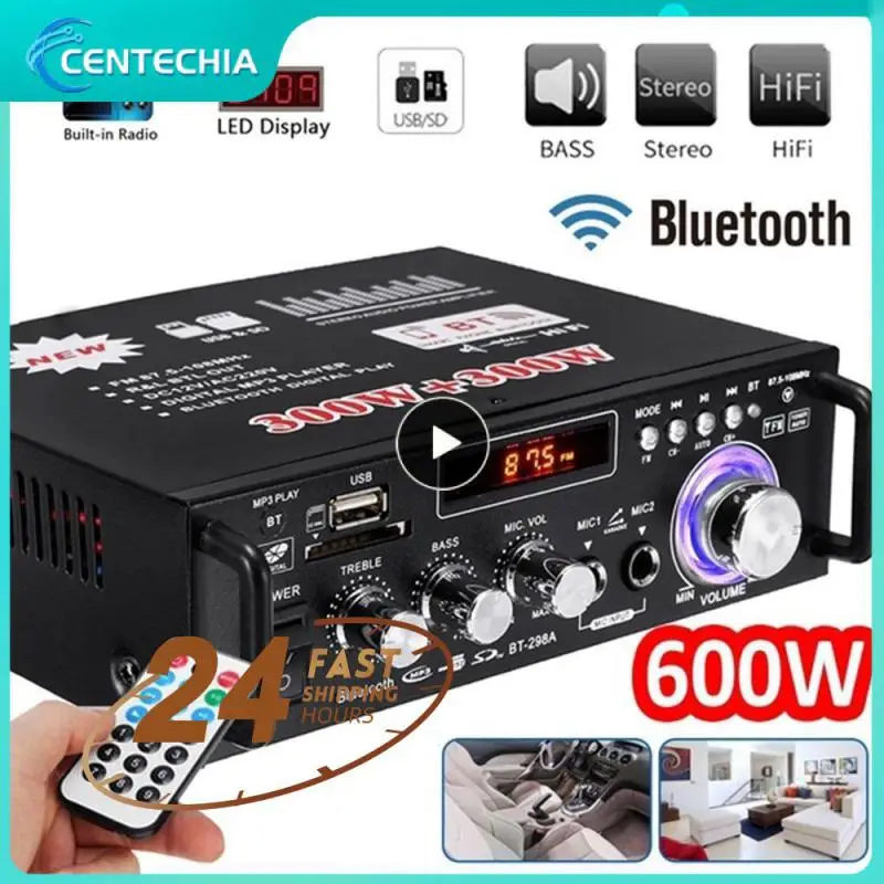 

Amplifier for speakers 300W+300W 2CH HIFI Audio Stereo Power AMP USB FM Radio Car Home Theater Remote Control