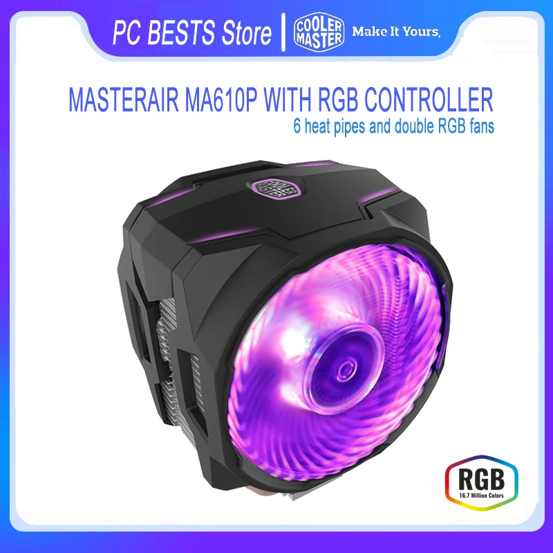 Cooler Master T610P 120 мм ЦПУ, воздушный кулер, 6 тепловых трубок, двойной телефон, контроллер Intel LGA115X 2011 2066 AMD AM4 AM3
Cooler Master T610P 120 мм ЦПУ, воздушный кулер, 6 тепловых трубок, двойной телефон, контроллер Intel LGA115X 2011 2066 AMD AM4 AM3