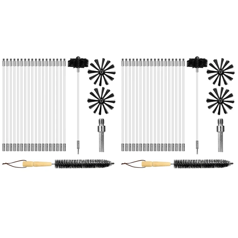 44 PCS Chimney Cleaning Brush,Duct Vent Cleaning Set With 36 Nylon Rods,For Fireplace/Dryer Vent /Sewage Pipe/Fume Hood
44 PCS Chimney Cleaning Brush,Duct Vent Cleaning Set With 36 Nylon Rods,For Fireplace/Dryer Vent /Sewage Pipe/Fume Hood