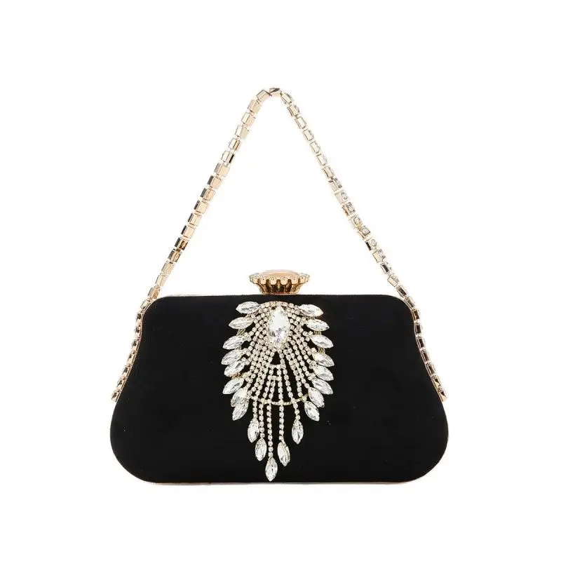 Rhinestone Handbag Inlaid Diamond Decoration Metal Chain Dinner Party Bag Tassel Wedding Girl Party Box Shoulder Bag
Rhinestone Handbag Inlaid Diamond Decoration Metal Chain Dinner Party Bag Tassel Wedding Girl Party Box Shoulder Bag