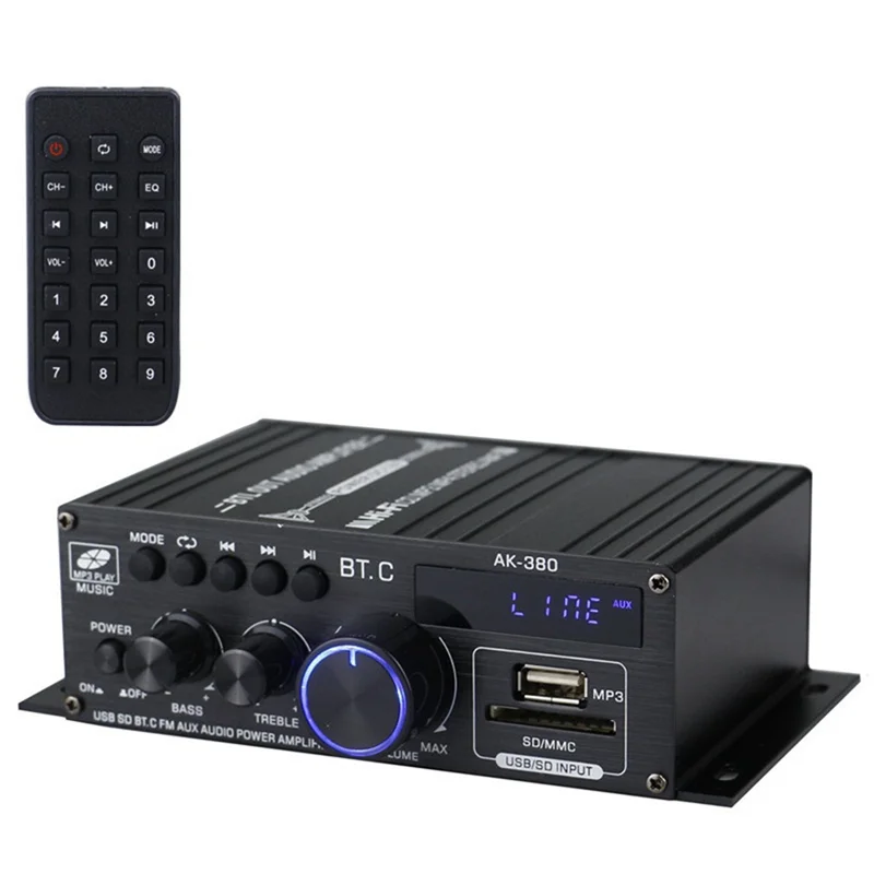 

Ak380 800W 12V Power Amplifier Bluetooth Stereo Home Car BASS Audio Amp Music Player Car Speaker Class D FM USB/SD