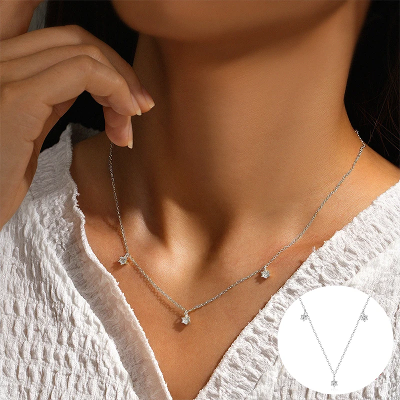 100% 925 Sterling Silver Zircon Geometric Necklace for Women Girl Simple Fashion Design Jewelry Birthday Gift Dropshipping
100% 925 Sterling Silver Zircon Geometric Necklace for Women Girl Simple Fashion Design Jewelry Birthday Gift Dropshipping