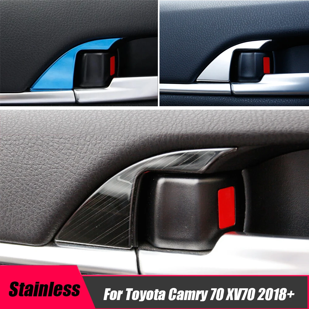 

For Toyota Camry 70 XV70 2018 2019 2020 2021 2022 2023 Accessories Stainless steel Car inner door bowl patch handle decoration