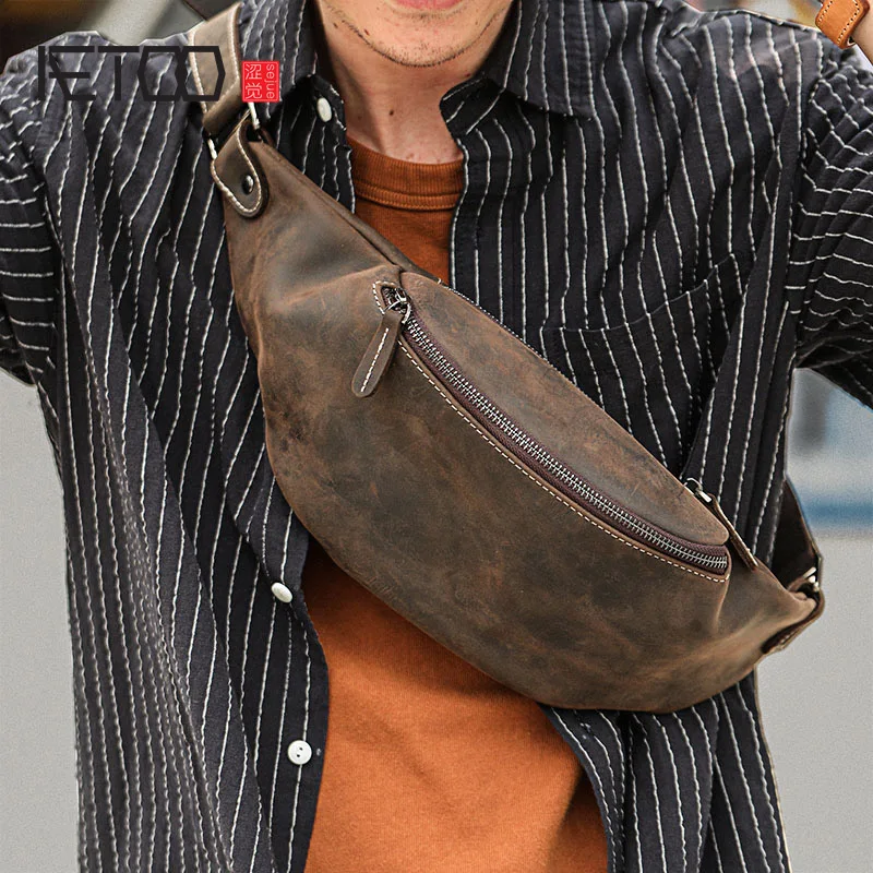 AETOO Men's leather belt bag, men's retro cowhide chest bag, multi-functional crossbody bag
AETOO Men's leather belt bag, men's retro cowhide chest bag, multi-functional crossbody bag