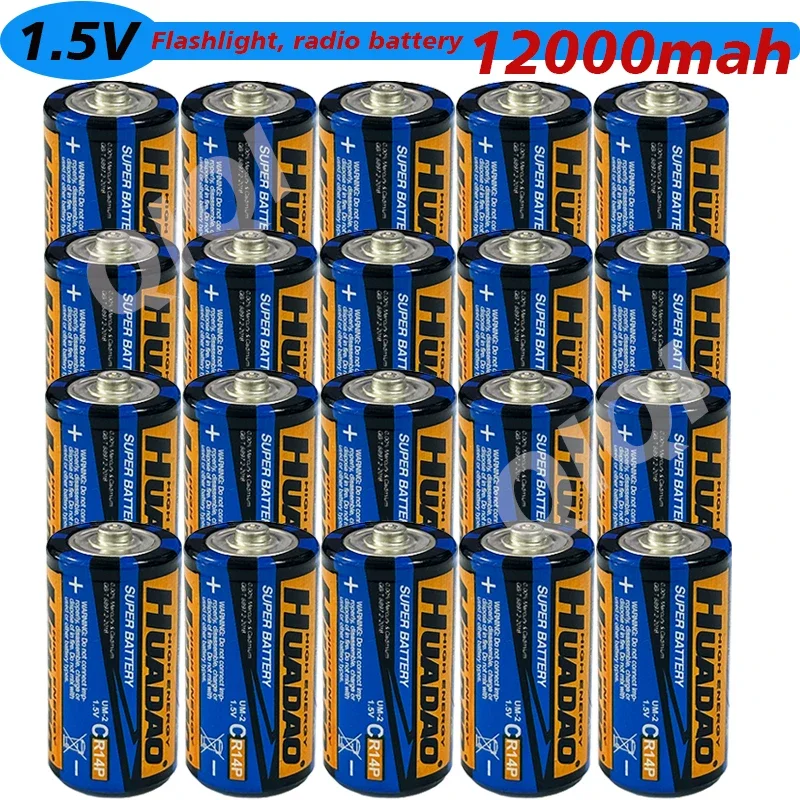 New 1.5V, C Battery, 12000mAh, Carbon Battery, R14 Battery for LED Candles, Gas Stoves, Car Radios, Toys
New 1.5V, C Battery, 12000mAh, Carbon Battery, R14 Battery for LED Candles, Gas Stoves, Car Radios, Toys