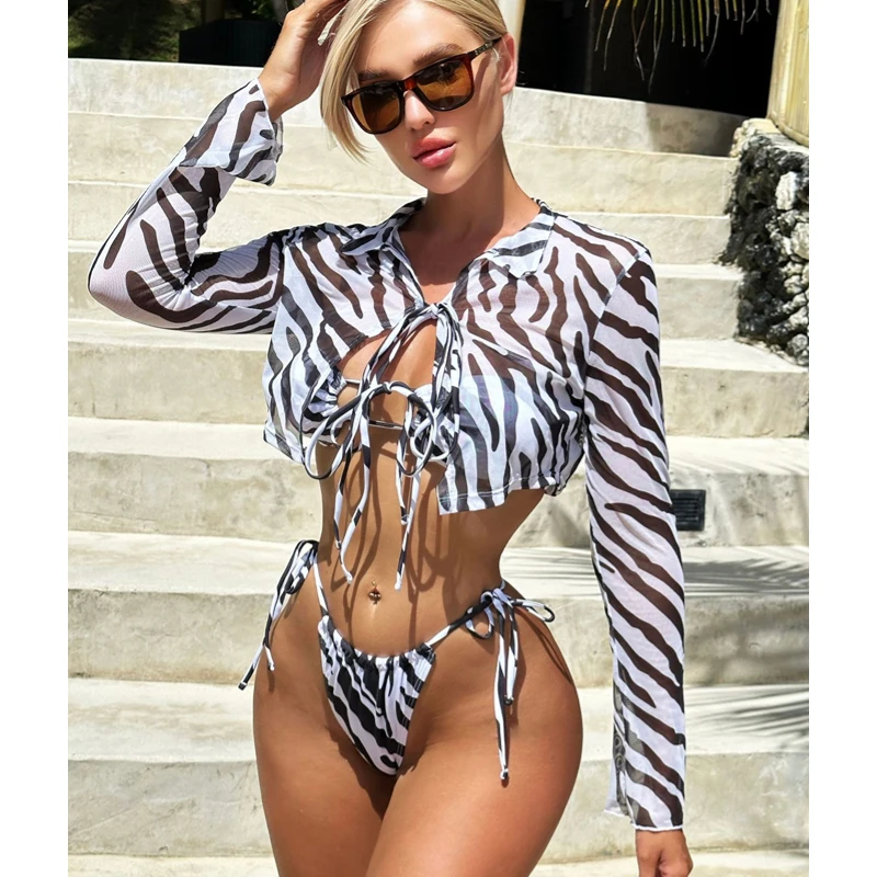 Women's Printed Triangle Halter Bikini Bathing Suit with Cover Up 3 Piece Swimsuits
Women's Printed Triangle Halter Bikini Bathing Suit with Cover Up 3 Piece Swimsuits