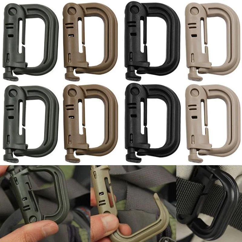 

5/10pcs Carabiner D-ring Clip Molle Webbing Backpack Buckle Snap Lock Grimlock Camp Hike Mountain Climb Outdoor Backpack Buckle