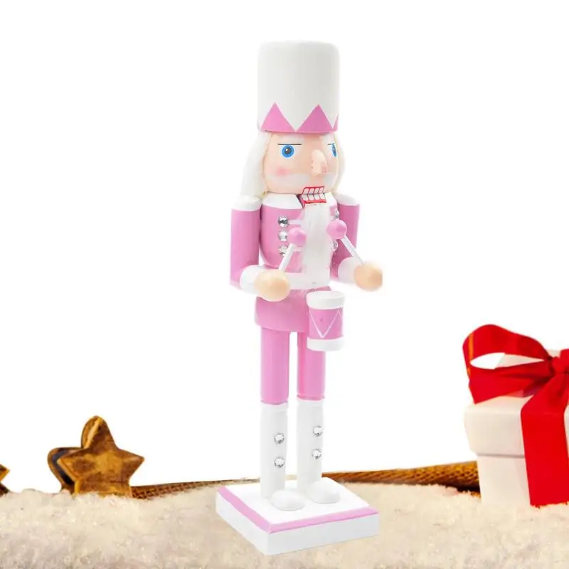 

Pink Nutcracker Soldier 25cm/9.8inch Nutcracker Figures Christmas Decor Wooden Collectible Nutcracker Figures Festive Ornament