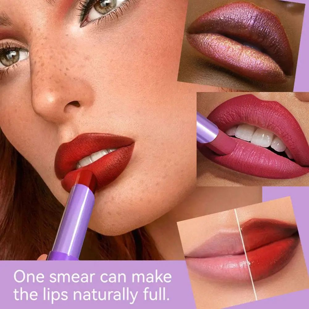

Two-tone Lipstick Natural Matte Waterproof Long Lasting Moisturizing Non-stick Cup Lip Tint Red Sexy Lips Makeup For Women Z2A8