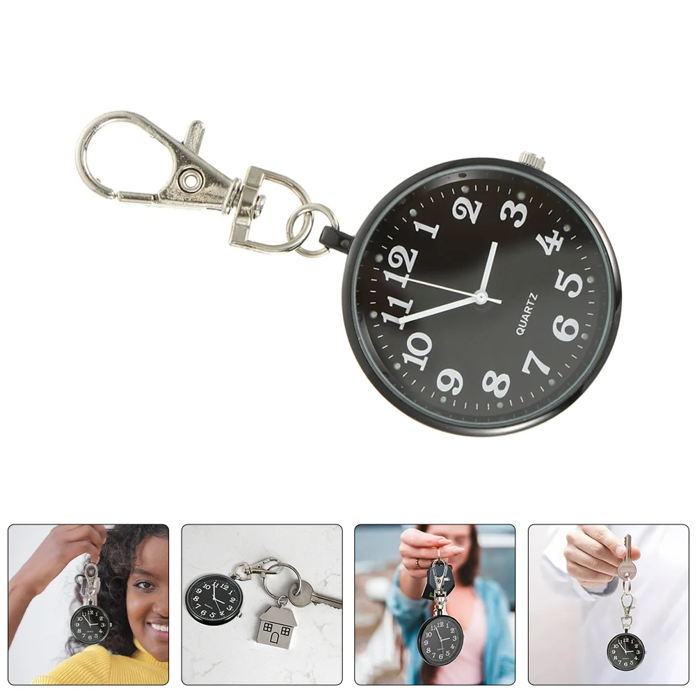 

2 Pcs Digital Watch Keychain Pocket Nursing Watches for Nurses Care Backpack Women Bulk