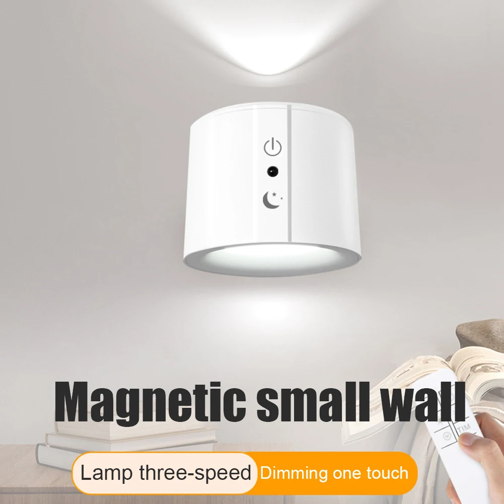 

Настенное бра светодиодный, перезаряжаемая настенная лампа с дистанционным управлением, 3 цвета, с магнитной температурой, ночник, вращение на 360 °, настенная лампа