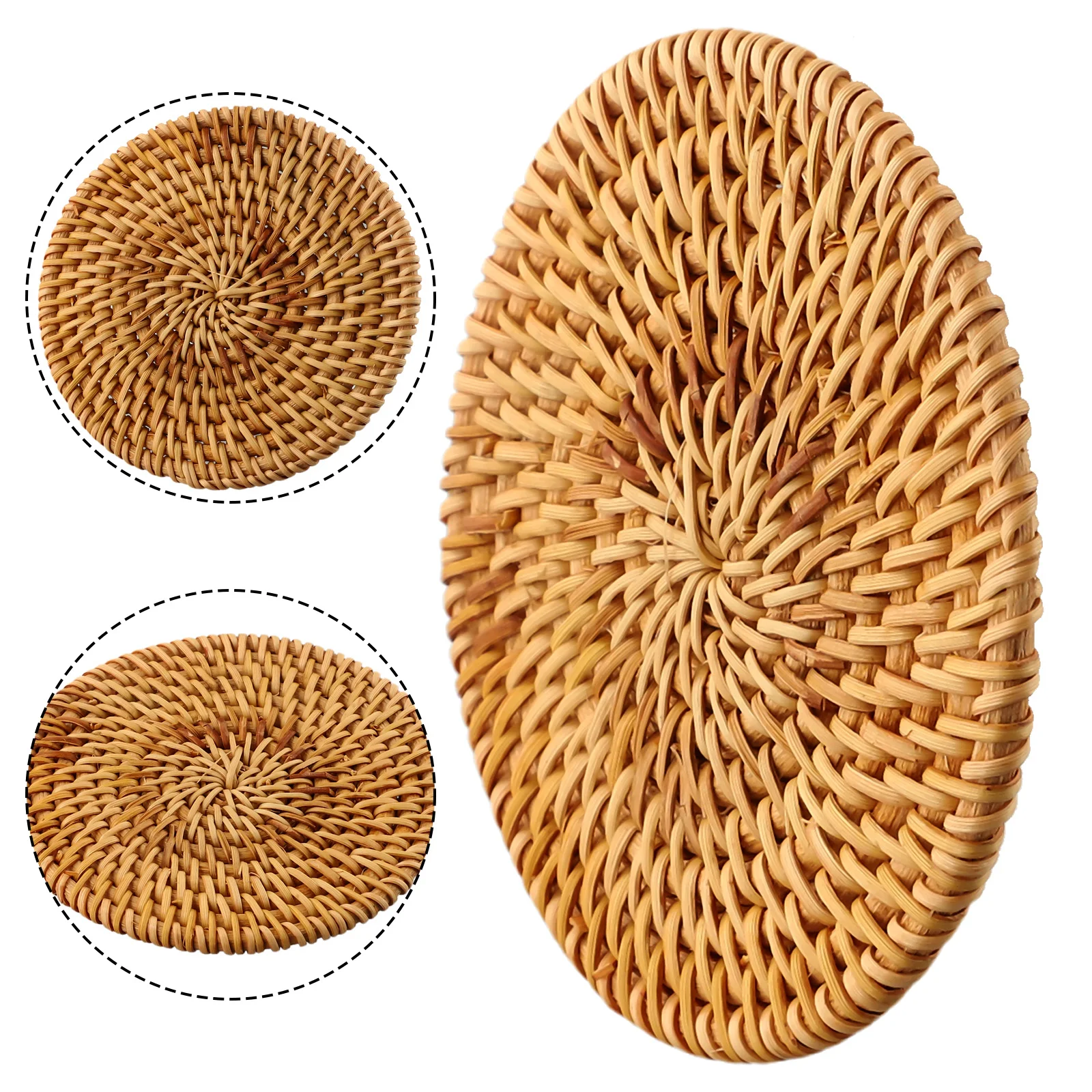 1PCS Placemats Hand-woven Rattan Coaster Placemat Kitchen Dining Table Insulation Mat Coasters Kitchen Supplies
1PCS Placemats Hand-woven Rattan Coaster Placemat Kitchen Dining Table Insulation Mat Coasters Kitchen Supplies