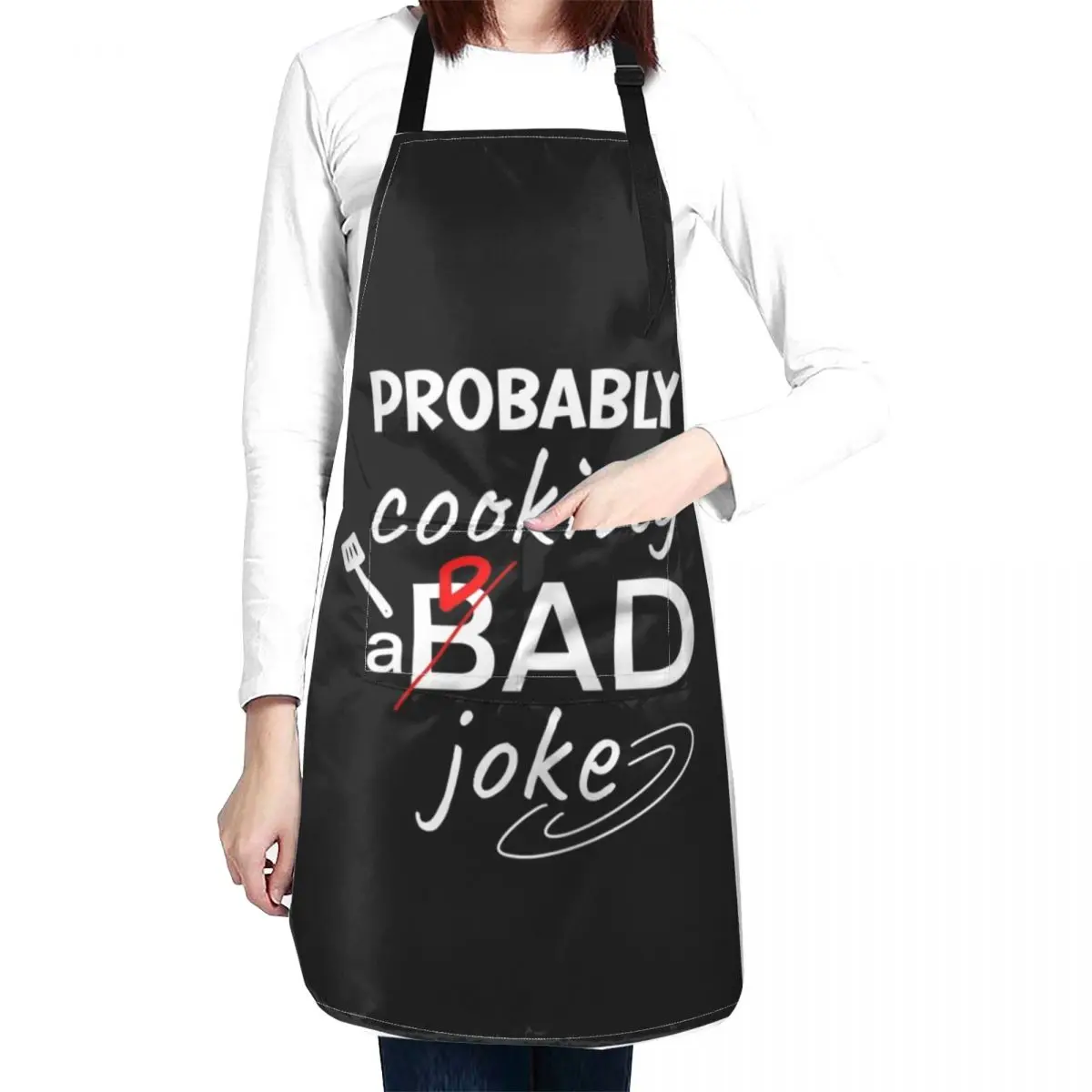 

Dad jokes probably cooking a bad dad joke - Only on dark pieces Apron useful gadgets for home halloween kitchen accessories