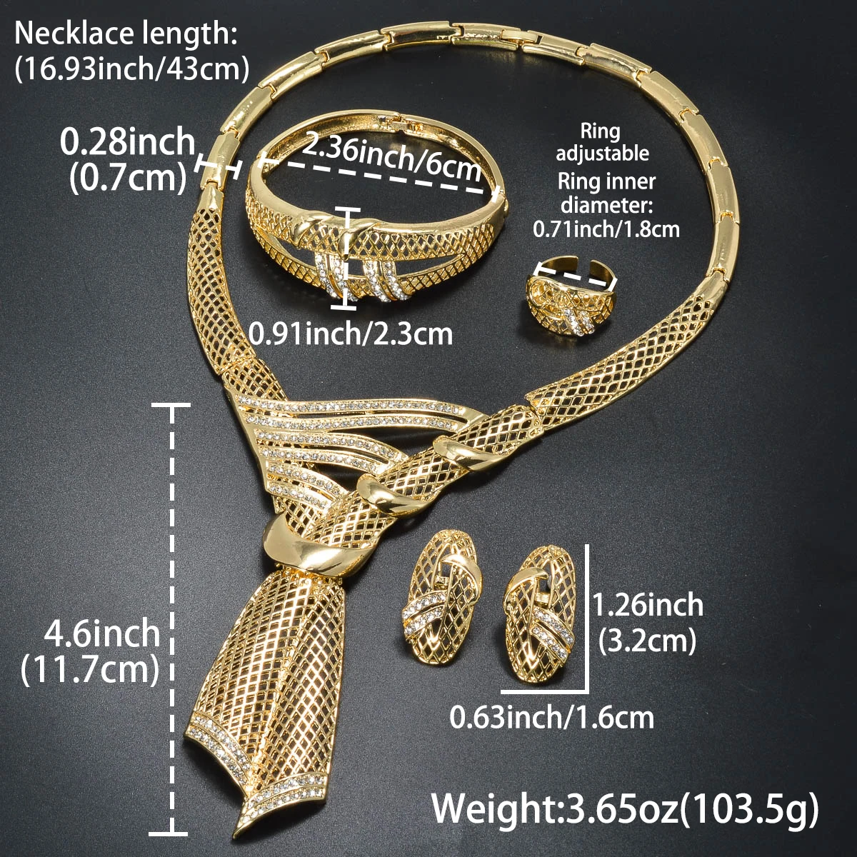 Diana baby Elegant Necklace Chic Ring Metal Earrings Fashion Bangle Gold Color Jewelry Sets for Wedding 2 Mallzona Sf0f2d4ccc383434ba40158bcfff2eff4l Diana baby Elegant Necklace Chic Ring Metal Earrings Fashion Bangle Gold Color Jewelry Sets for Wedding Mallzona
