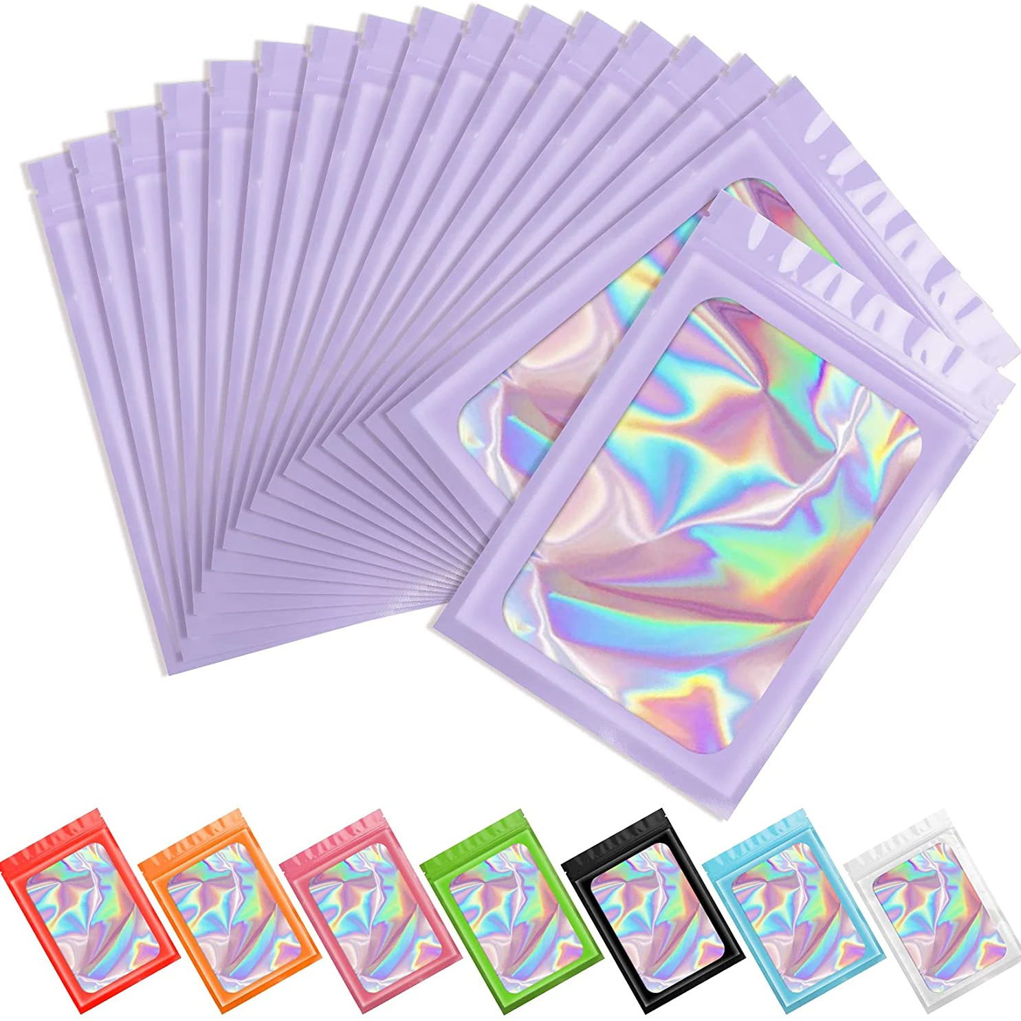 100 Pc Smell Proof Mylar Bags Resealable Odor Proof Bags Holographic Packaging Pouch Bag With Clear Window For Food
100 Pc Smell Proof Mylar Bags Resealable Odor Proof Bags Holographic Packaging Pouch Bag With Clear Window For Food
