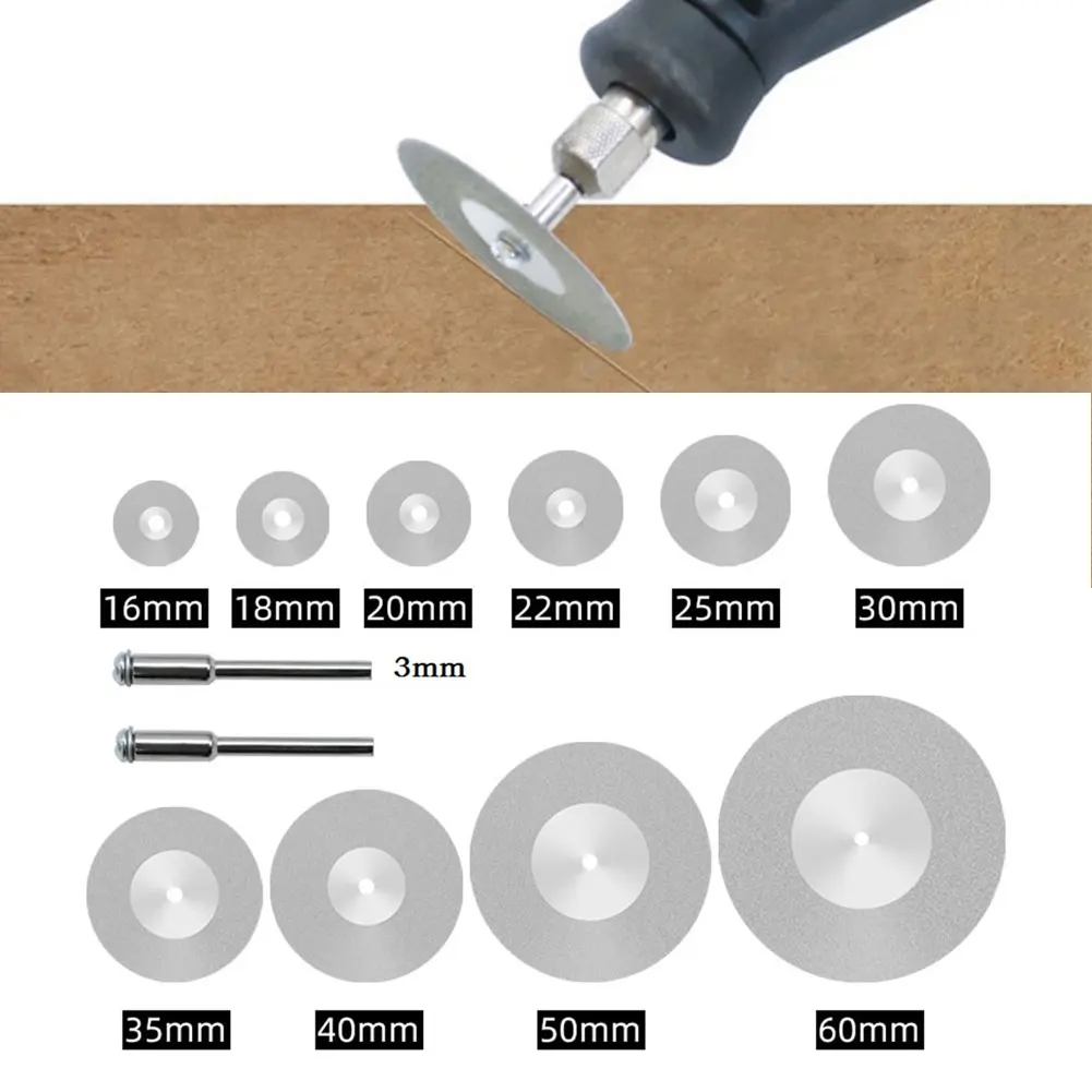 10pcs Mini Diamond Cutting Disc Circular Saw Blade With 3mm Shank Mandrel Rotary For Cutting Glass Ceramic Copper
10pcs Mini Diamond Cutting Disc Circular Saw Blade With 3mm Shank Mandrel Rotary For Cutting Glass Ceramic Copper