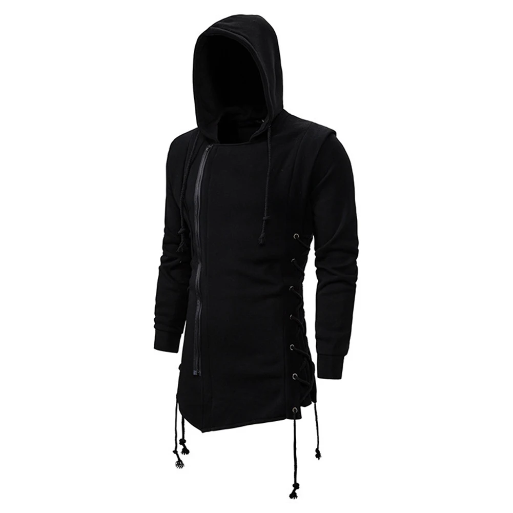 Men's Gothic Lace Up Hoodies Zip Up Jacket Tops Athletic Hooded Sweatshirt M 2XL Size Black/Dark gray Colors
Men's Gothic Lace Up Hoodies Zip Up Jacket Tops Athletic Hooded Sweatshirt M 2XL Size Black/Dark gray Colors