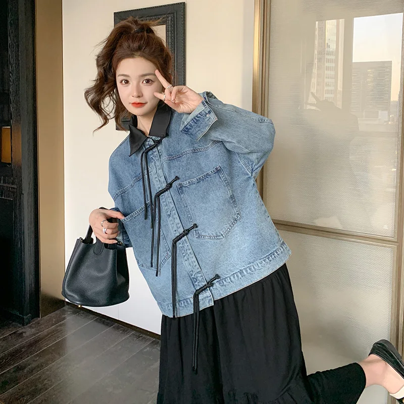 2023 Spring New Women's Denim Jacket Korean Fashion Versatile Lace-up Casual Long-Sleeved Lapel Loose Coat Free Shipping
2023 Spring New Women's Denim Jacket Korean Fashion Versatile Lace-up Casual Long-Sleeved Lapel Loose Coat Free Shipping