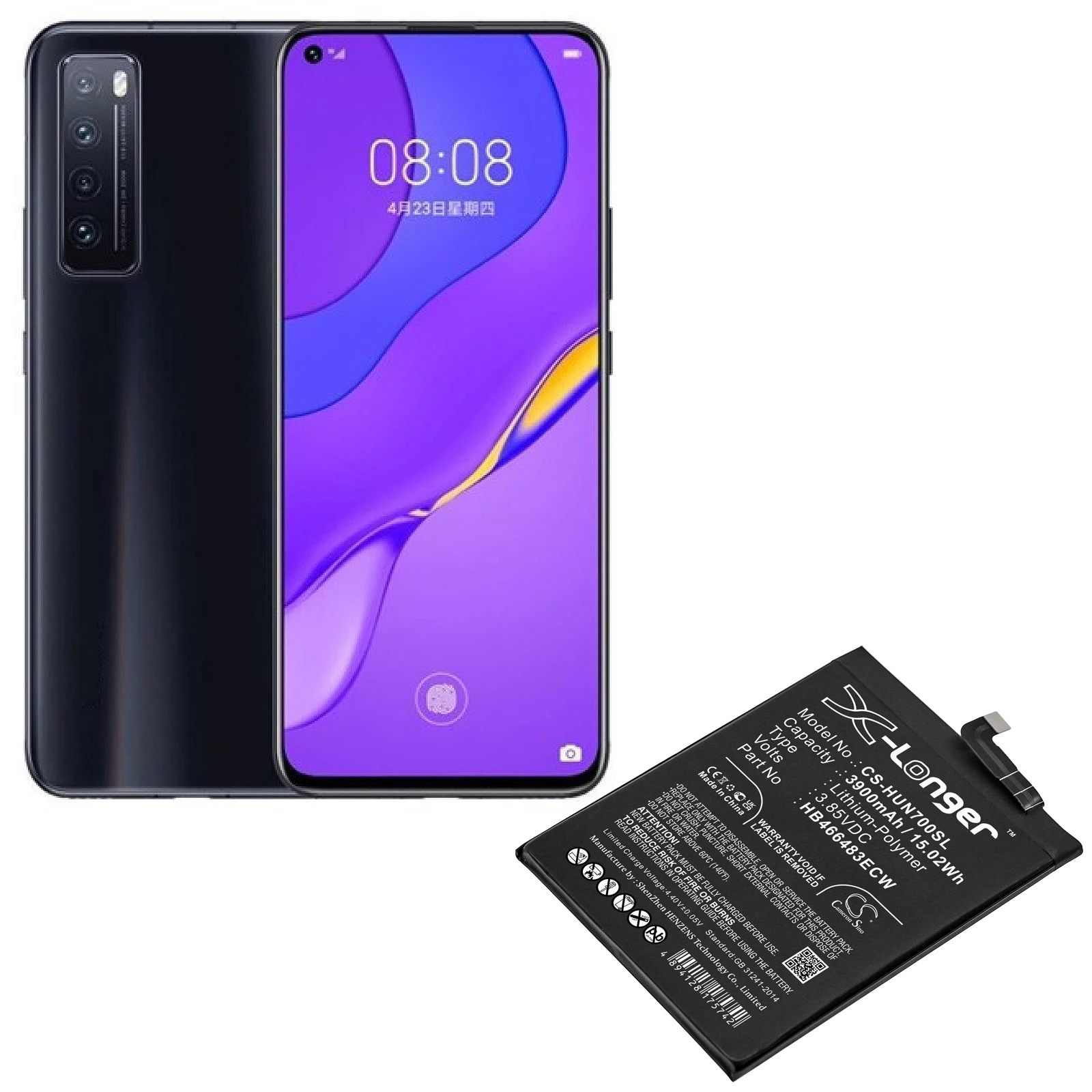 Фотоаккумулятор для литий-полимерной батареи 3900 мАч 3,85 В Втч для Huawei Nova 75G
Фотоаккумулятор для литий-полимерной батареи 3900 мАч 3,85 В Втч для Huawei Nova 75G