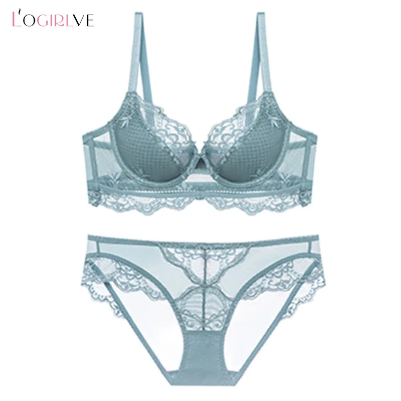 Logirlve Green Panties Lingerie For Ladies Brassiere Brand Breast Push Up Bra Set Sexy Women Embroidery Lace Underwear Set
Logirlve Green Panties Lingerie For Ladies Brassiere Brand Breast Push Up Bra Set Sexy Women Embroidery Lace Underwear Set