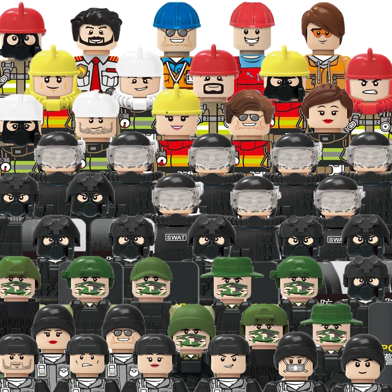 MOC City Military SWAT Soldier Figures Building Blocks Army Career Special Forces Doctor Firefighter Weapons Bricks Friends Toys
MOC City Military SWAT Soldier Figures Building Blocks Army Career Special Forces Doctor Firefighter Weapons Bricks Friends Toys