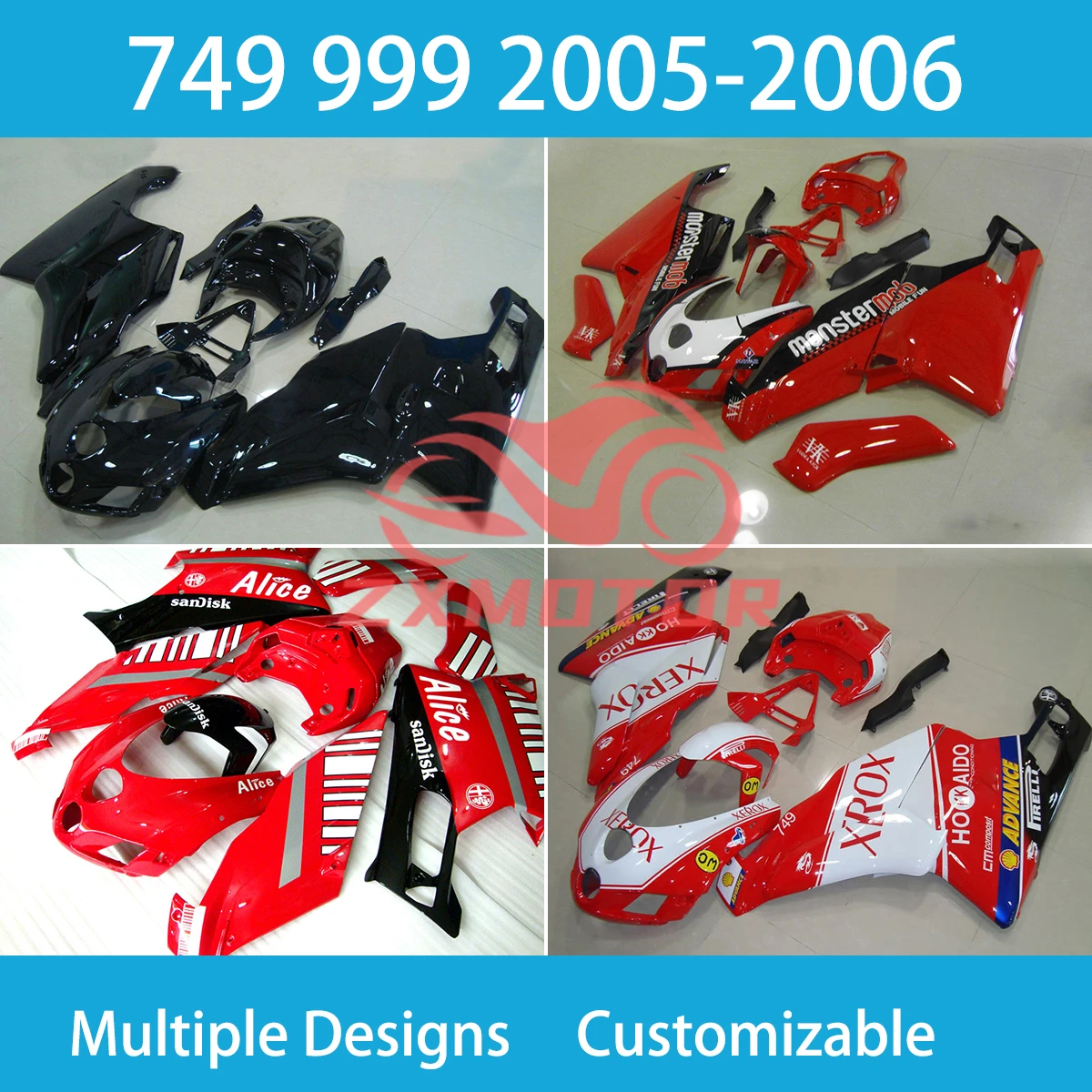 Обтекатели для Ducati 749 999 05 06, Обтекатели для мотоциклов модели 2005 2006, комплект обтекателей для кузова, комплект пластиковых обтекателей
Обтекатели для Ducati 749 999 05 06, Обтекатели для мотоциклов модели 2005 2006, комплект обтекателей для кузова, комплект пластиковых обтекателей