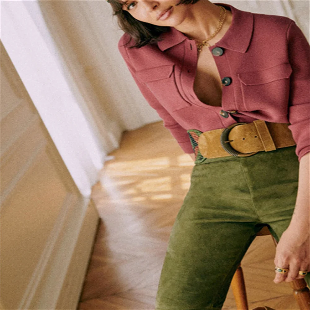 Women Knit Cardigan Solid Color Turn-down Collar Knitwear Top Single Breasted Simple Sweater with Double Pockets for Female 2 Mallzona Sf0fa5228ad7b4fa295e28f13a3043f69d Women Knit Cardigan Solid Color Turn-down Collar Knitwear Top Single Breasted Simple Sweater with Double Pockets for Female Mallzona