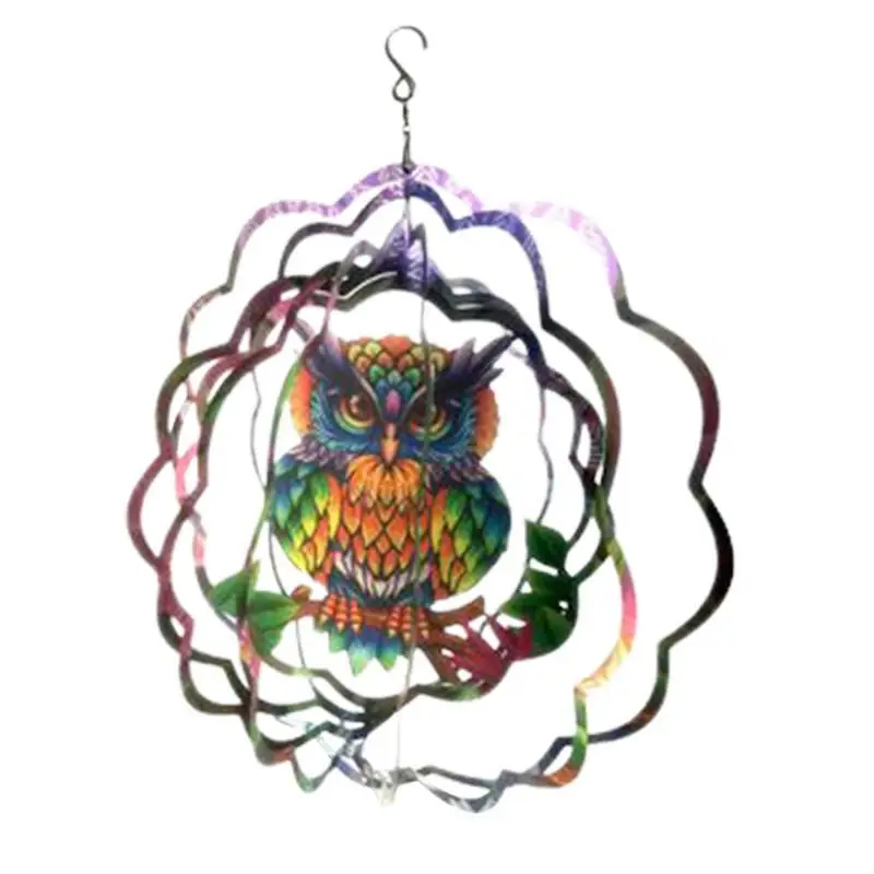 

Кинетическая садовая Сова 3D, красочная сова, садовый Спиннер, подвесная уличная металлическая большая подвесная сова, ветровой Спиннер, декор для сада, искусство, ветер