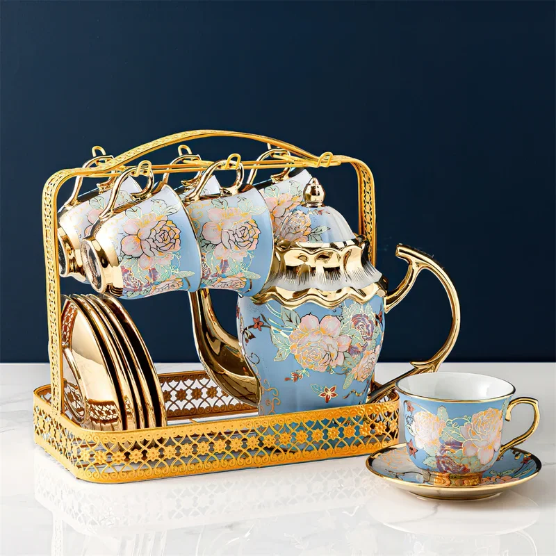 1pot 6cup Saucer Ceramic Coffee Tea Set Nordic Gold Flowers Coffee Cup Saucer Cup Holder Teaware Sets Home Decoration Water Ware
1pot 6cup Saucer Ceramic Coffee Tea Set Nordic Gold Flowers Coffee Cup Saucer Cup Holder Teaware Sets Home Decoration Water Ware