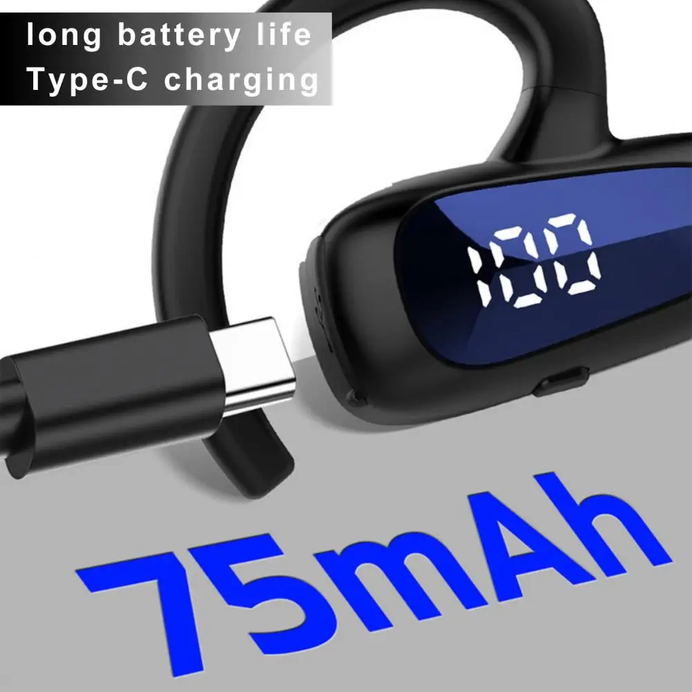 Earbud Excellent LED Digital Display Bluetooth-compatible 5.2 Air Conduction Sports Earhook Earphone for Listening to Music
Earbud Excellent LED Digital Display Bluetooth-compatible 5.2 Air Conduction Sports Earhook Earphone for Listening to Music