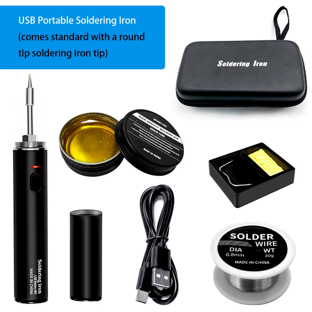 

10W Wireless Charging Electric Soldering Iron Portable USB Fast Charging Solder Iron 3 Gears Temperature Adjustment Repair Tool