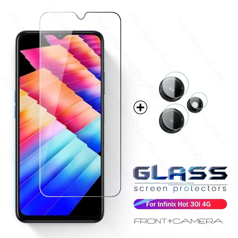 

2To1 Protective Glass For Infinix Hot 30i 30 i i30 4G X669 6.56" Camera Glass Hot30 Play Hot30i 4G Screen Protectors Film Cover