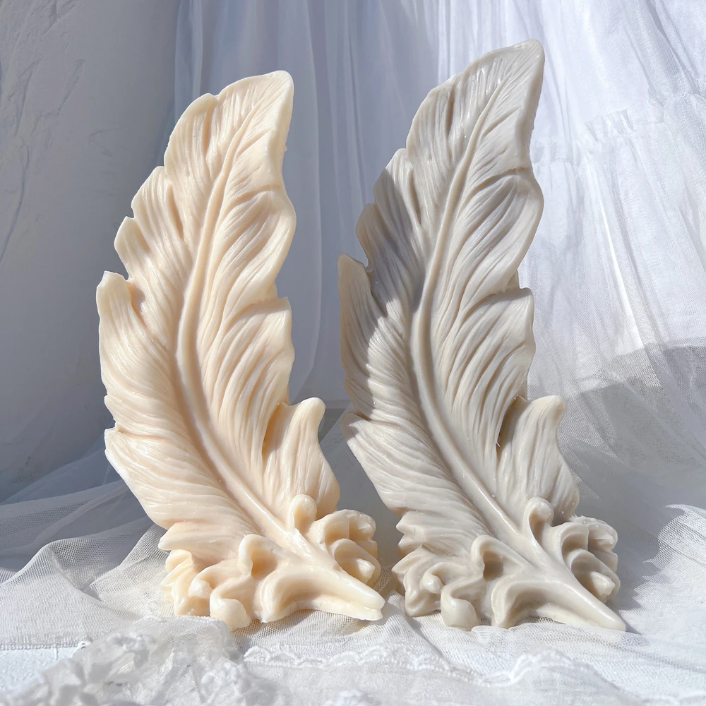 

Feather Decorative Silicone Candle Mold Abstract Art Decorative Geometric Angel Soy Wax Mould