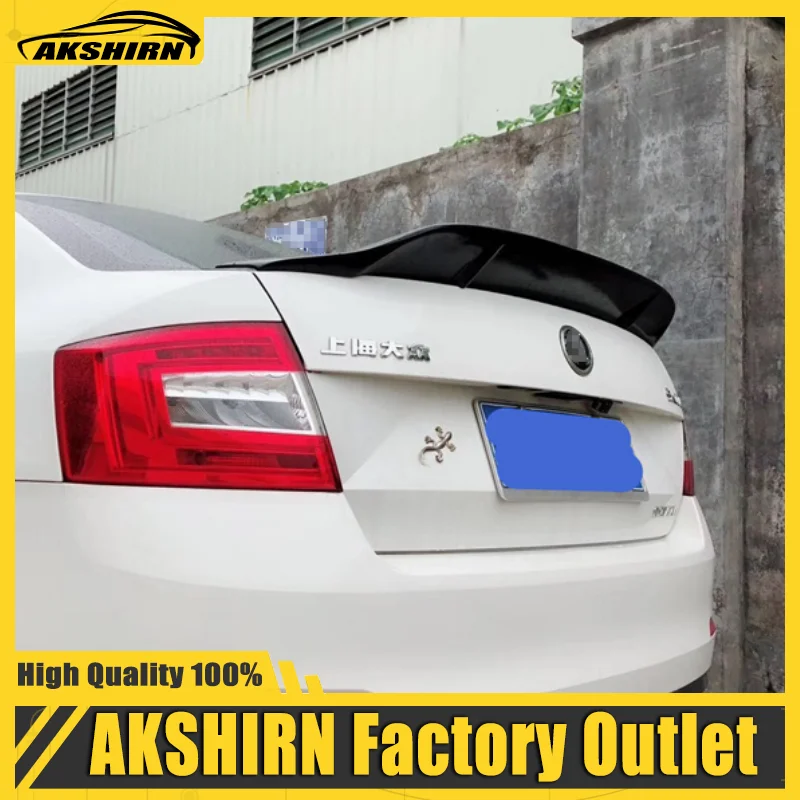 

car-styling R style luster Carbon Fiber/FRP Rear Trunk Spoiler Wing Fit For Skoda Octavia 2015 - 2017