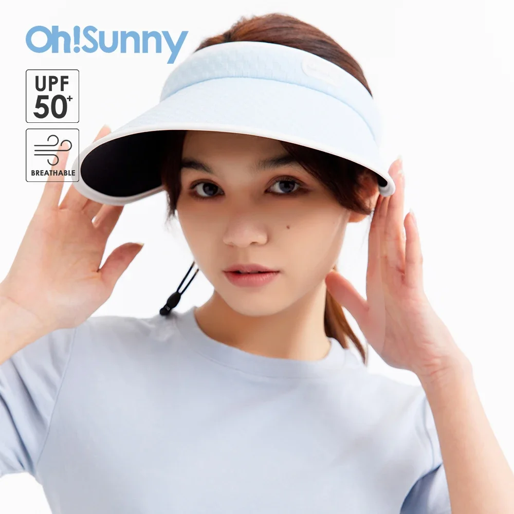 

Ohsunny 2023 New Sun Hat for Women Summer Outdoor Anti-UV UPF50+ Empty Top Big Brim UV Protection Ice Cube Texture Caps