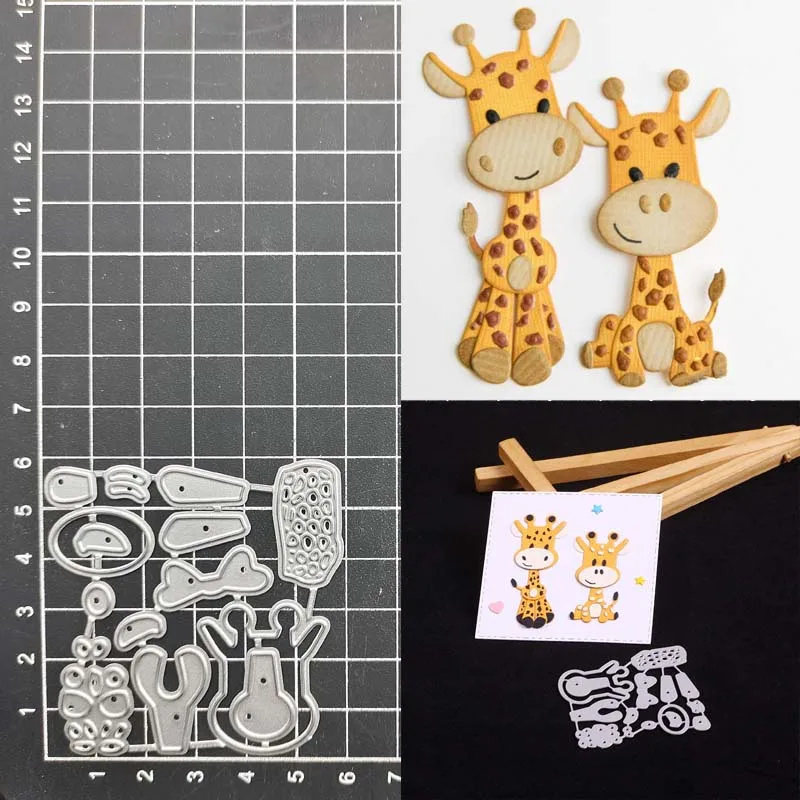 

Металлические штампы в виде жирафа, трафарет, альбом для скрапбукинга, бумажная карта, тиснение, Декор, ремесло, форма для ножа