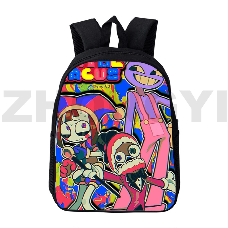 

Cute 3D The Amazing Digital Circus School Backpack for Primary Students 12/16 Inch Merch Preppy Style Bookbag Anime Japanese Bag