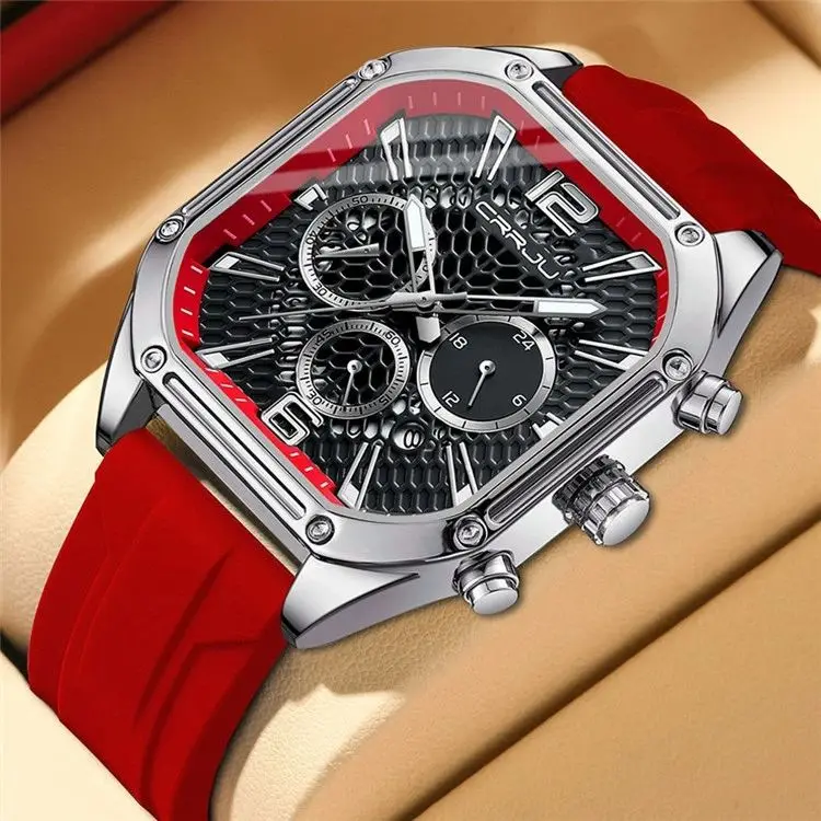 CRRJU New Square Watch Men's Watch Silicone Strap Strap Six Hands Business Watch Casual Boys
CRRJU New Square Watch Men's Watch Silicone Strap Strap Six Hands Business Watch Casual Boys
