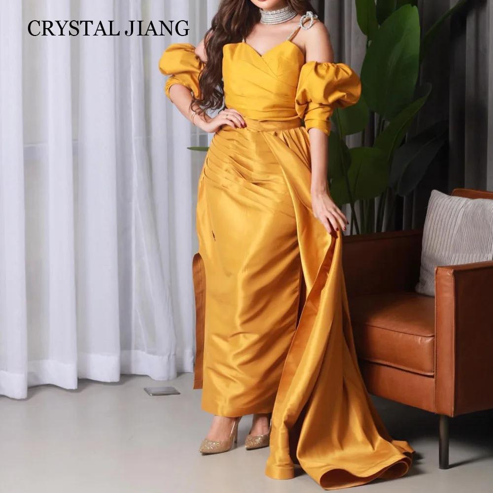 Elegant Long Off the Shoulder Satin Evening Dresses Short Sleeves Mermaid Ankle Length Vestidos Para Mujer Party Gowns
Elegant Long Off the Shoulder Satin Evening Dresses Short Sleeves Mermaid Ankle Length Vestidos Para Mujer Party Gowns