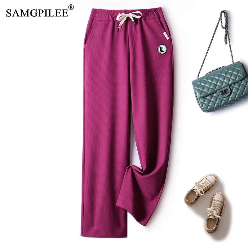 Classic Full Length Women's Pants With Slim Solid Elastic Waist Pleated Y2k Clothes Casual Wide Leg Pants Female Clothing 4XL
Classic Full Length Women's Pants With Slim Solid Elastic Waist Pleated Y2k Clothes Casual Wide Leg Pants Female Clothing 4XL