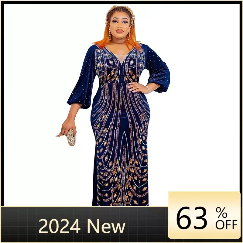 African Dresses For Women Velvet Design Dashiki Beading Abaya Bandage Maxi Bazin Vintage Robe Gowns Africa Sexy Lady Party Dress
African Dresses For Women Velvet Design Dashiki Beading Abaya Bandage Maxi Bazin Vintage Robe Gowns Africa Sexy Lady Party Dress