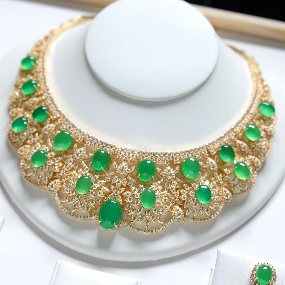 Luxury Green Necklace Sparkling Cubic Zircon 2pcs Vintage Jewelry Set for Women Wedding Golden Wedding Party Anniversary Gift 6 Mallzona Sf10cba9af4914ca79992fa0d67b5b70cO Luxury Green Necklace Sparkling Cubic Zircon 2pcs Vintage Jewelry Set for Women Wedding Golden Wedding Party Anniversary Gift Mallzona