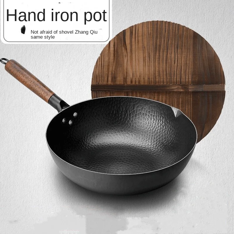 Handmade Cast Iron Wok 32cm Non-stick Skillet Wok Pans Household Cooking Pot Wooden Cover Gas Stove Induction Cooker Universal
Handmade Cast Iron Wok 32cm Non-stick Skillet Wok Pans Household Cooking Pot Wooden Cover Gas Stove Induction Cooker Universal