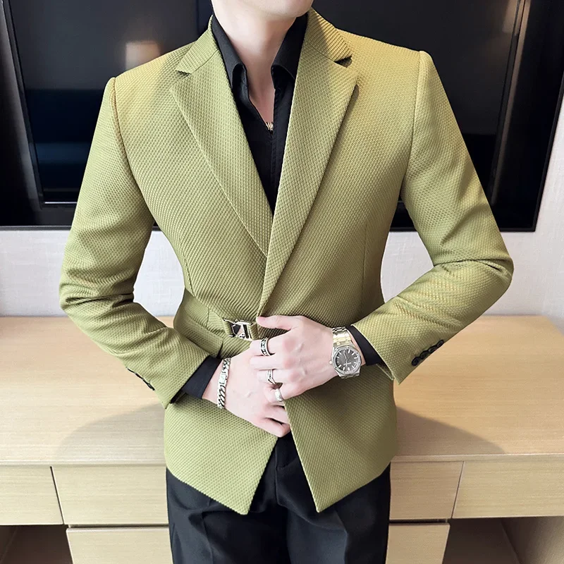 High Quality Summer Thin Blazer Jackets For Men Clothing 2023 Fashion Buckle Design Slim Fit Casual Suit Coats Tuxedo Formal 3XL
High Quality Summer Thin Blazer Jackets For Men Clothing 2023 Fashion Buckle Design Slim Fit Casual Suit Coats Tuxedo Formal 3XL